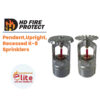 HD Fire Protect Pendent Upright Recessed K 8 Sprinklers in Saudi Arabia شركة نخبة الأطفاء التجارية Elitefire |